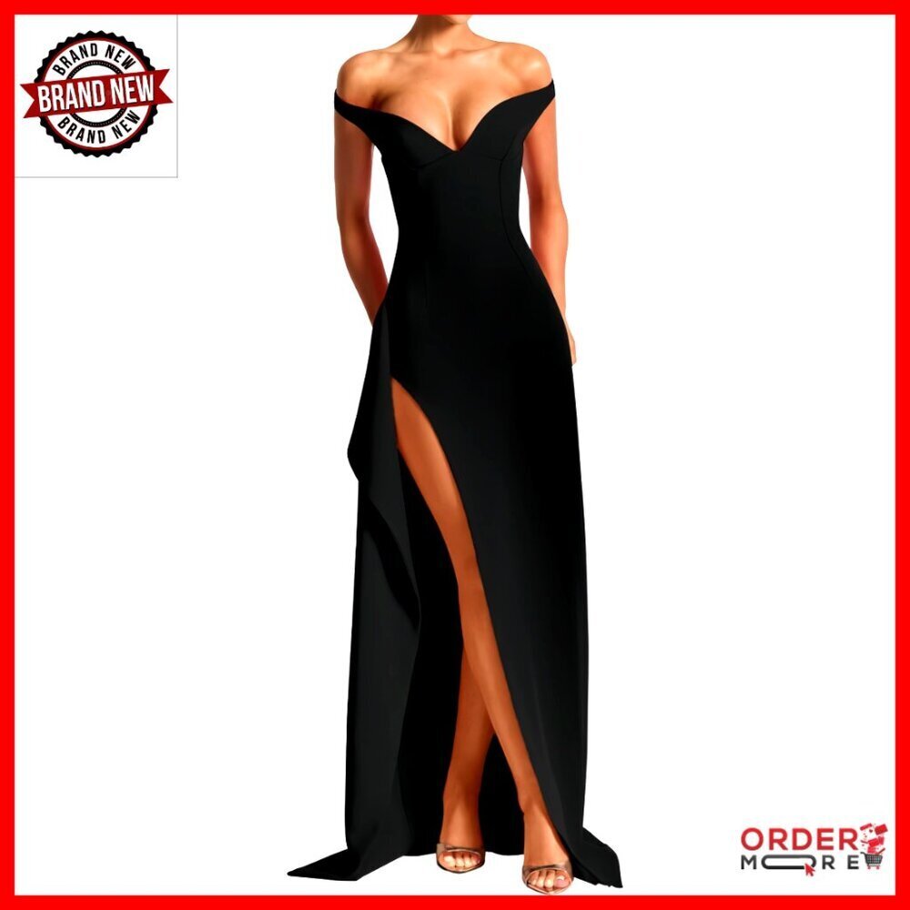Sexy Off Shoulder Maxi Dress High Slit Corset Party Prom Evening Gown